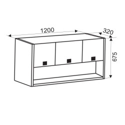 ASCOR fali szekrény – Modern falra szerelhető tároló, zárt és nyitott részekkel