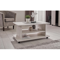 NOVU dohányzóasztal – Modern két szintes nappali asztal tárolópolccal