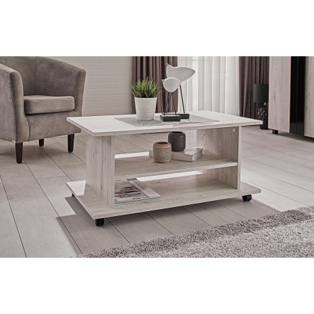 NOVU dohányzóasztal – Modern két szintes nappali asztal tárolópolccal