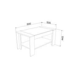 ASCOR dohányzóasztal – Üveglapos modern dohányzóasztal polccal