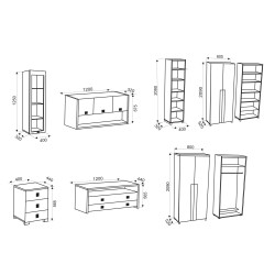 ASCOR nappali bútor szett – Fehér Sonoma | Modern és praktikus megoldás