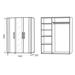 FIXEN nyíló ajtós gardrób