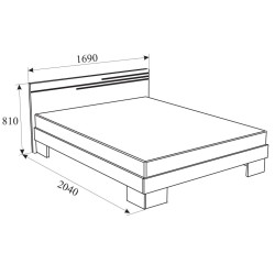 VARBO ágykeret – modern, természetes faerezetű ágykeret 160x200 cm