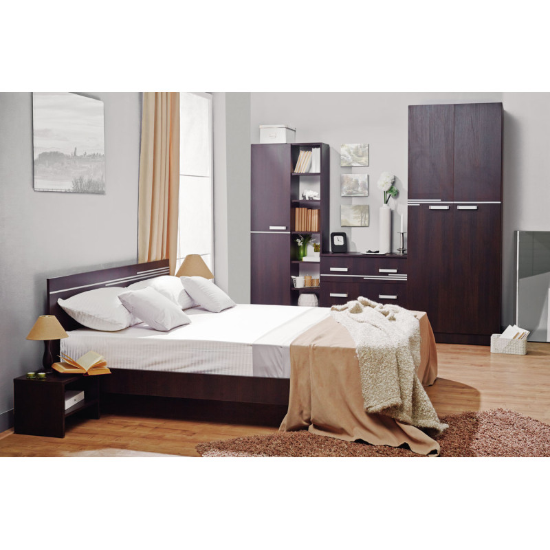 VARBO ágykeret – modern, természetes faerezetű ágykeret 160x200 cm