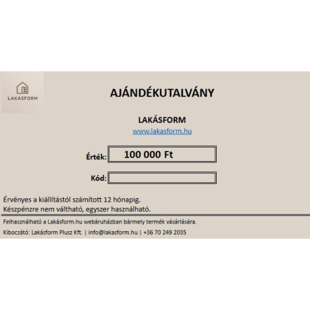 Lakásform Ajándékutalvány – tökéletes ajándék bármilyen alkalomra