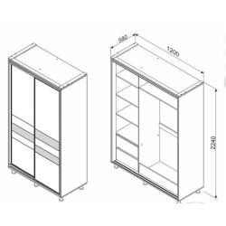 CARLIST gardrób – Tolóajtós, modern gardróbszekrény több méretben | Lakasform
