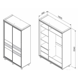 CARLIST gardrób – Tolóajtós, modern gardróbszekrény több méretben | Lakasform