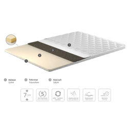 SOMTOP 7 cm fedőmatrac – kényelmes, antibakteriális, steppelt huzattal