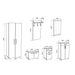 BORUN előszoba – grafit| Modern és praktikus előszobabútor család