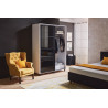 TARION gardrób fekete üveggel– modern tolóajtós szekrény, elegáns és helytakarékos kialakításban