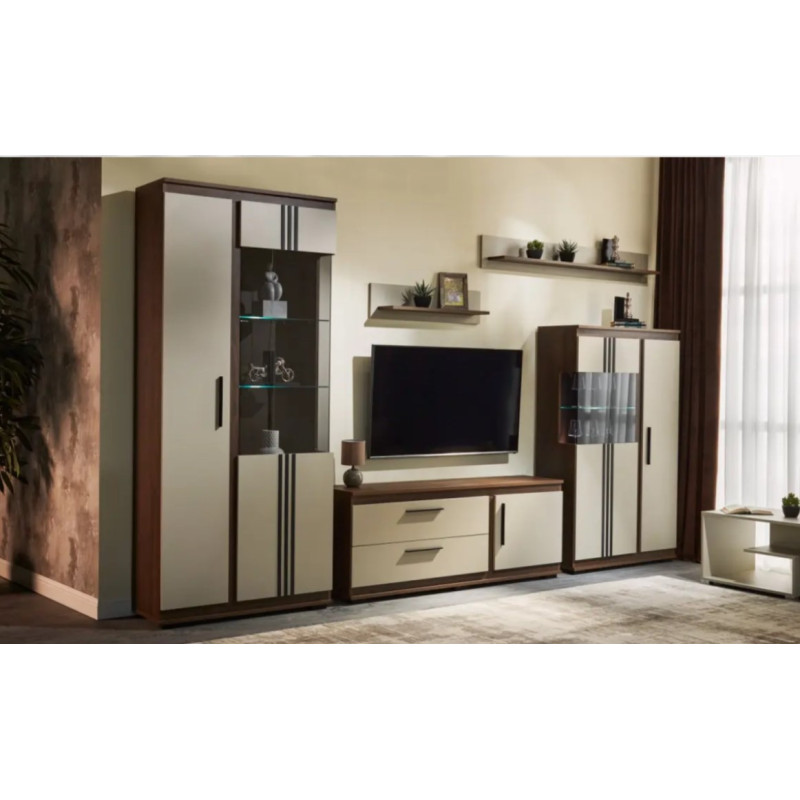 FIRENZE nappali vitrin 2,1 m – Modern üvegajtós vitrin | Lakásform.hu