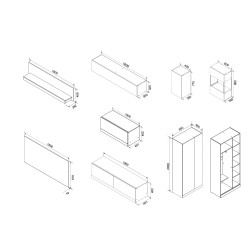 PEROLA nappali tölgy-fehér – modern, letisztult elemes nappali bútorok